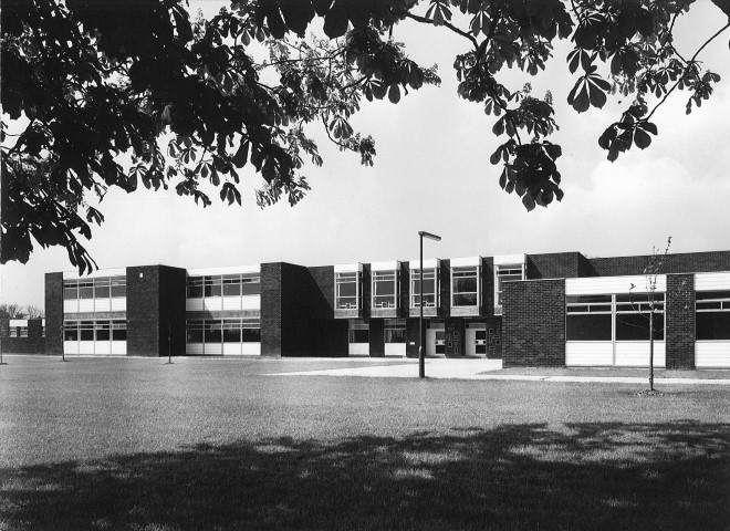 Main entrance at Upper School in the 1970s